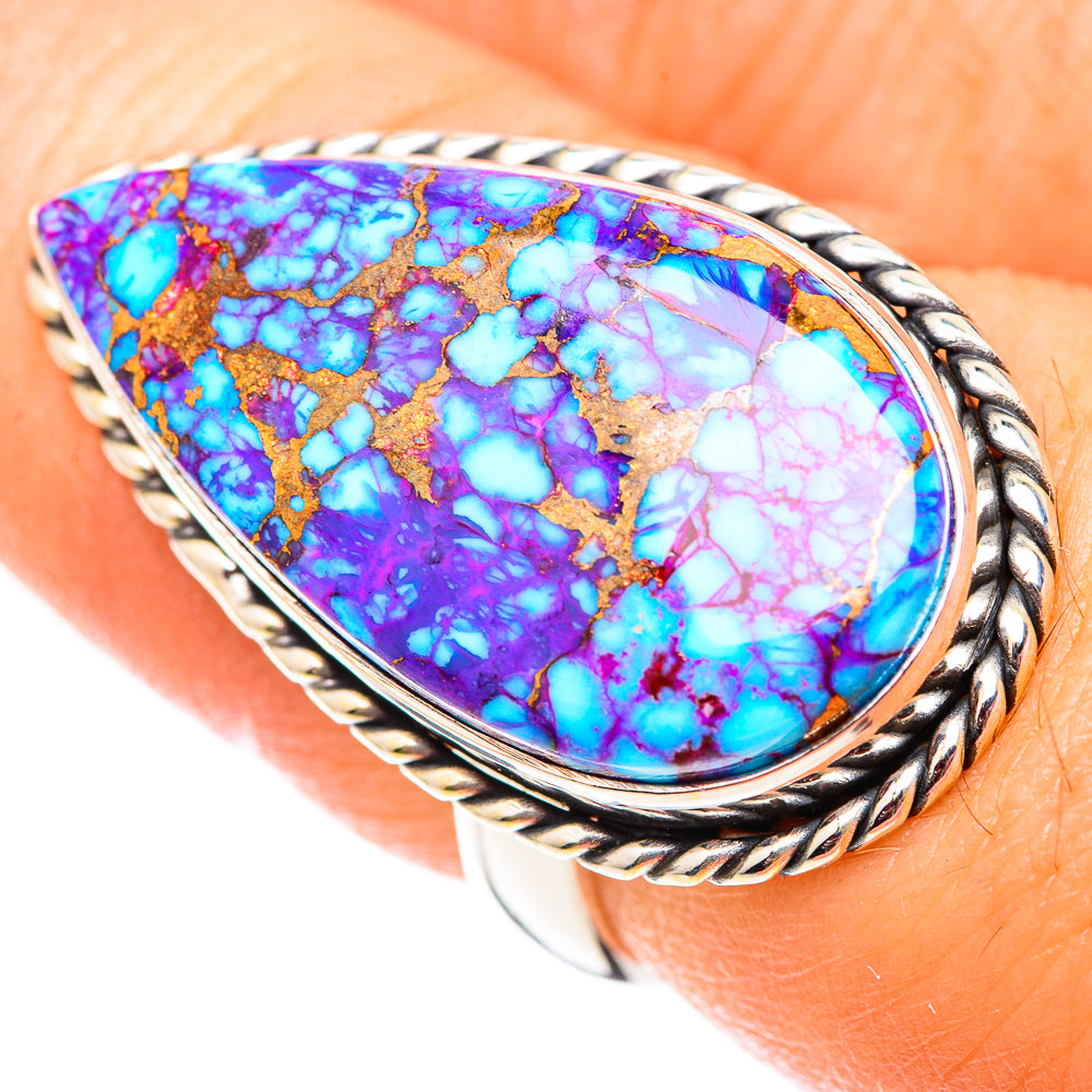 Purple Copper Composite Turquoise Rings handcrafted by Ana Silver Co - RING124715