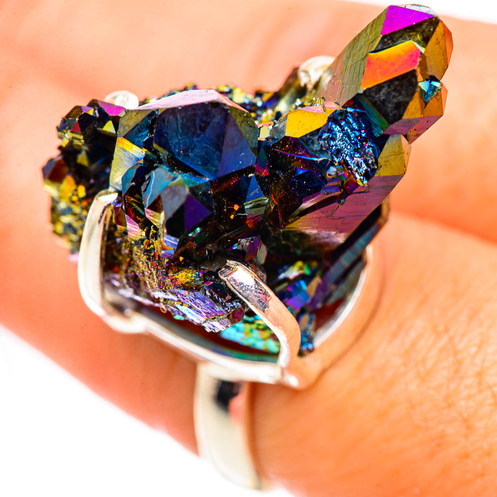 Titanium Sunshine Druzy Rings handcrafted by Ana Silver Co - RING124722
