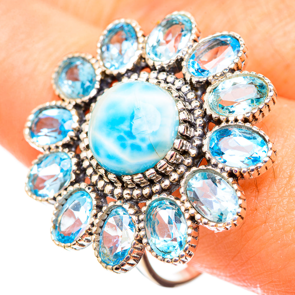 Larimar Rings handcrafted by Ana Silver Co - RING124728