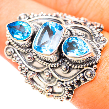 Swiss Blue Topaz Rings handcrafted by Ana Silver Co - RING124734