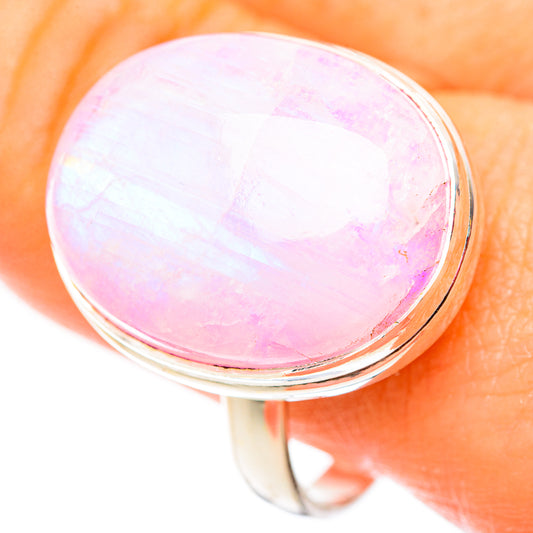 Pink Moonstone Rings handcrafted by Ana Silver Co - RING124747