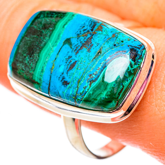 Malachite In Chrysocolla Rings handcrafted by Ana Silver Co - RING124753