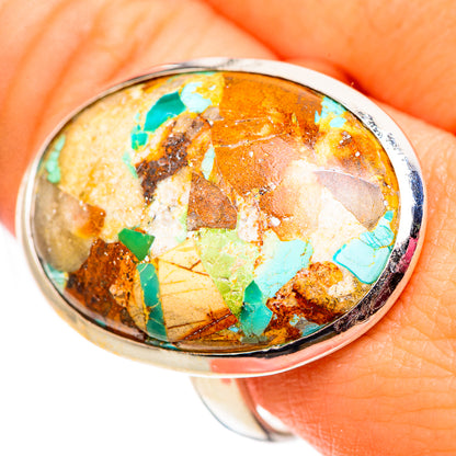 Blue Copper Composite Turquoise Rings handcrafted by Ana Silver Co - RING124759