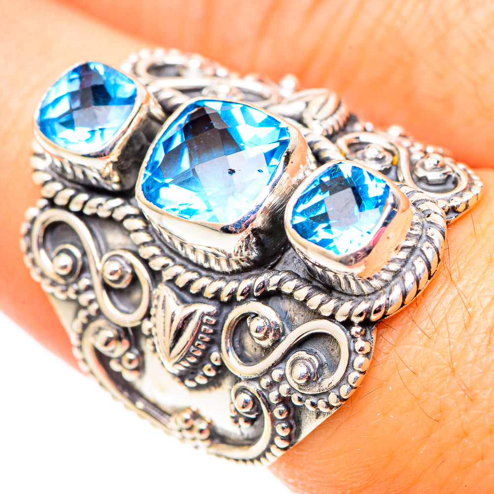 Swiss Blue Topaz Rings handcrafted by Ana Silver Co - RING124770