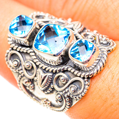 Swiss Blue Topaz Rings handcrafted by Ana Silver Co - RING124770