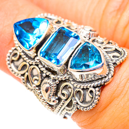 Swiss Blue Topaz Rings handcrafted by Ana Silver Co - RING124772