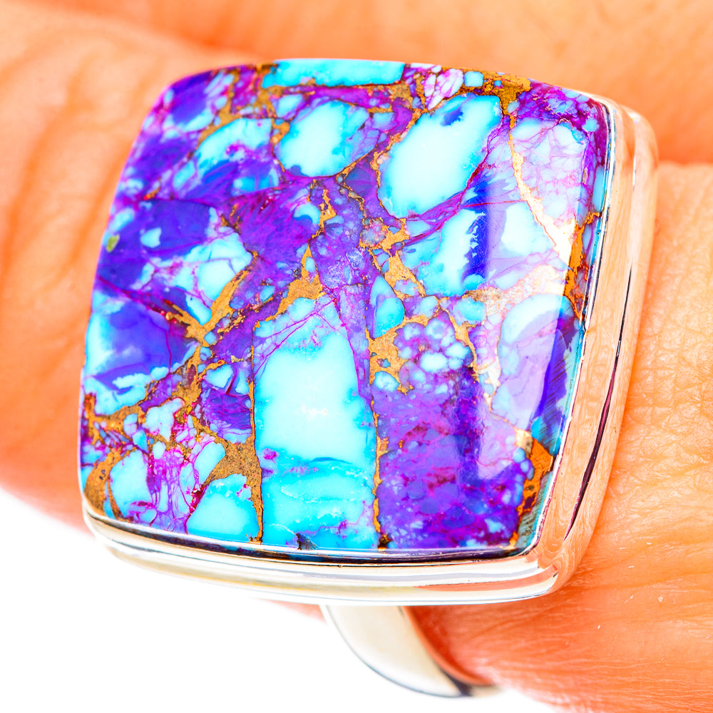 Purple Copper Composite Turquoise Rings handcrafted by Ana Silver Co - RING124776