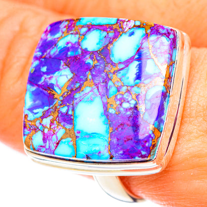 Purple Copper Composite Turquoise Rings handcrafted by Ana Silver Co - RING124776