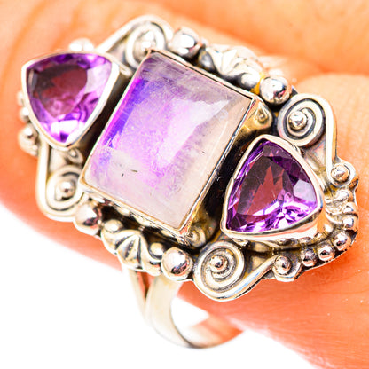Pink Moonstone Rings handcrafted by Ana Silver Co - RING124777