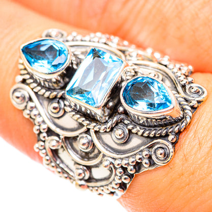 Swiss Blue Topaz Rings handcrafted by Ana Silver Co - RING124791