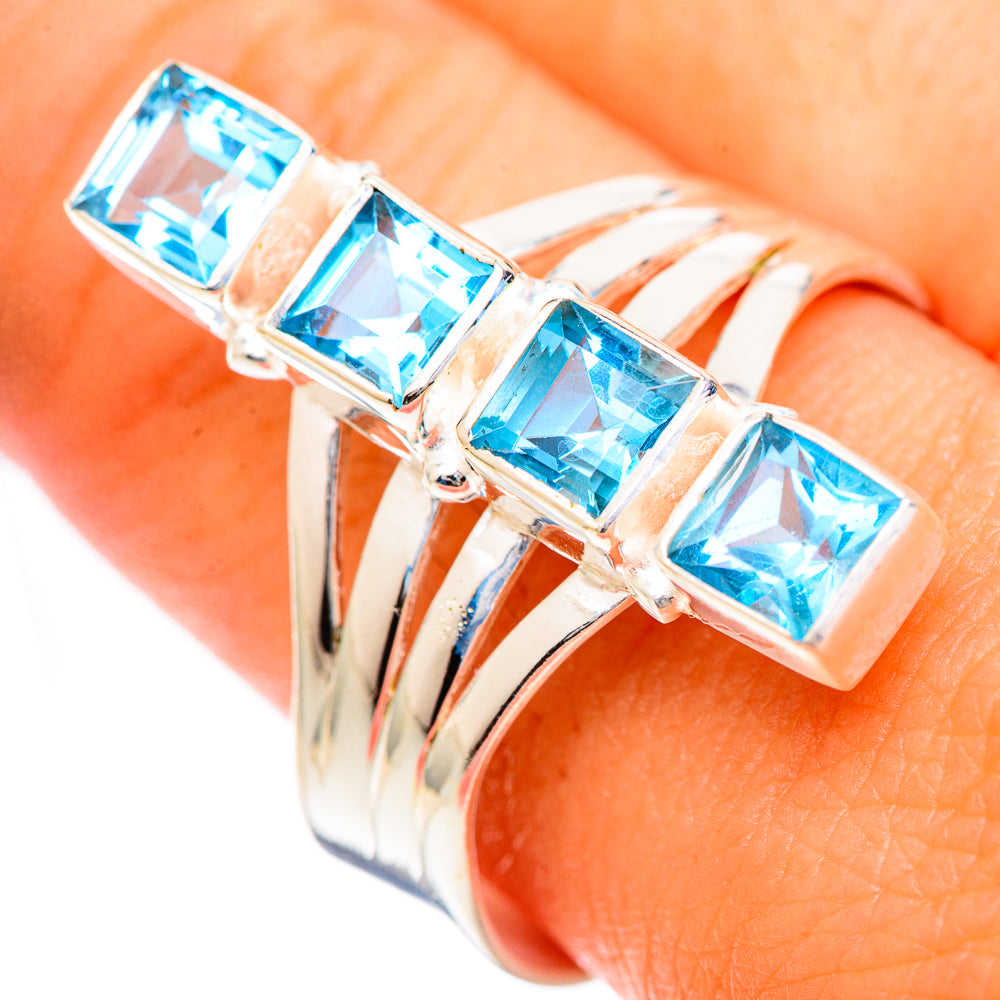 Swiss Blue Topaz Rings handcrafted by Ana Silver Co - RING124799