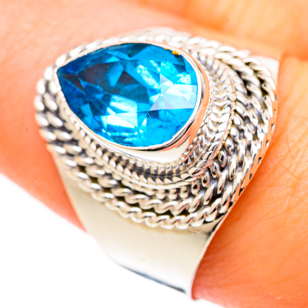 Swiss Blue Topaz Rings handcrafted by Ana Silver Co - RING124803