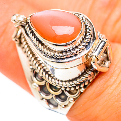 Peach Moonstone Rings handcrafted by Ana Silver Co - RING124807