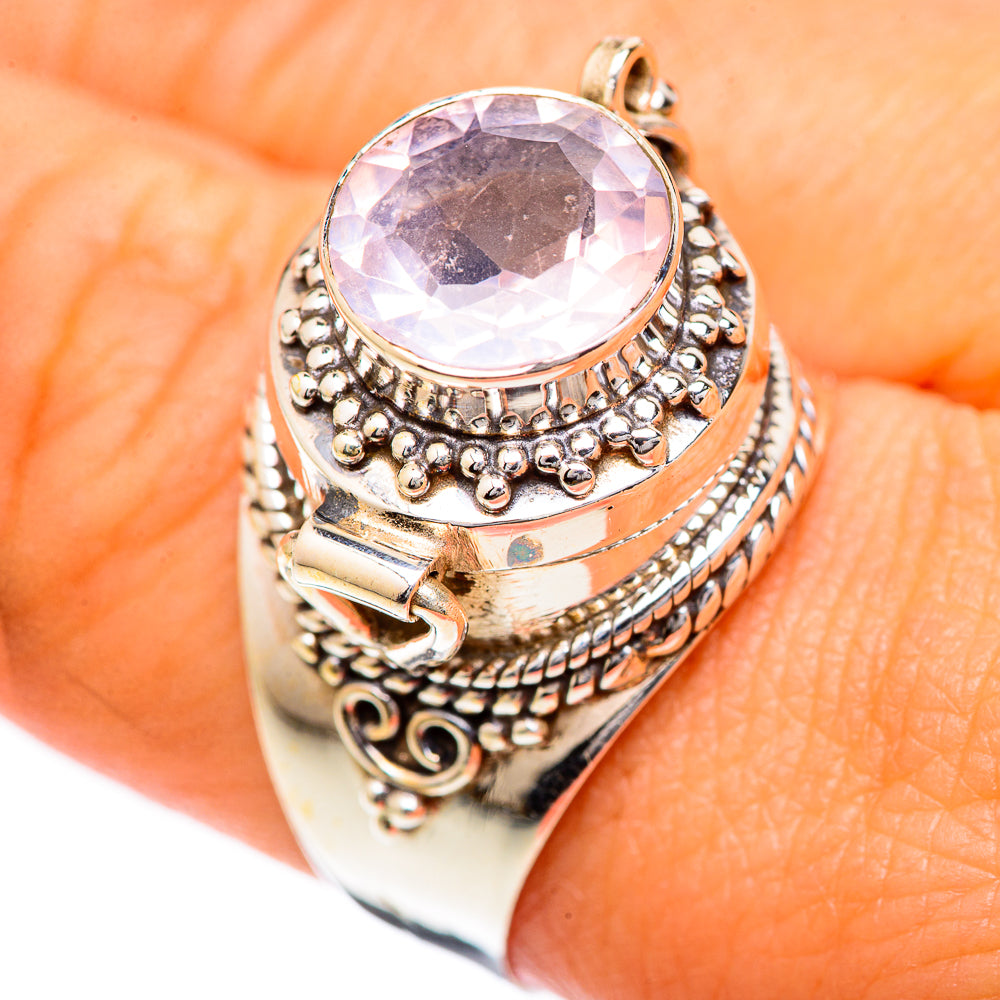 Rose Quartz Rings handcrafted by Ana Silver Co - RING124809