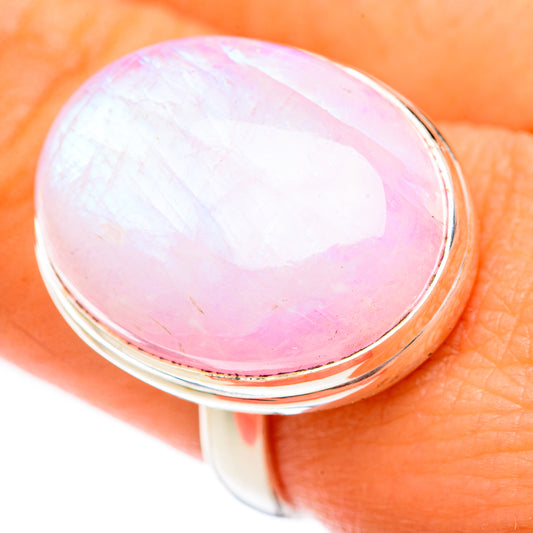 Pink Moonstone Rings handcrafted by Ana Silver Co - RING124810