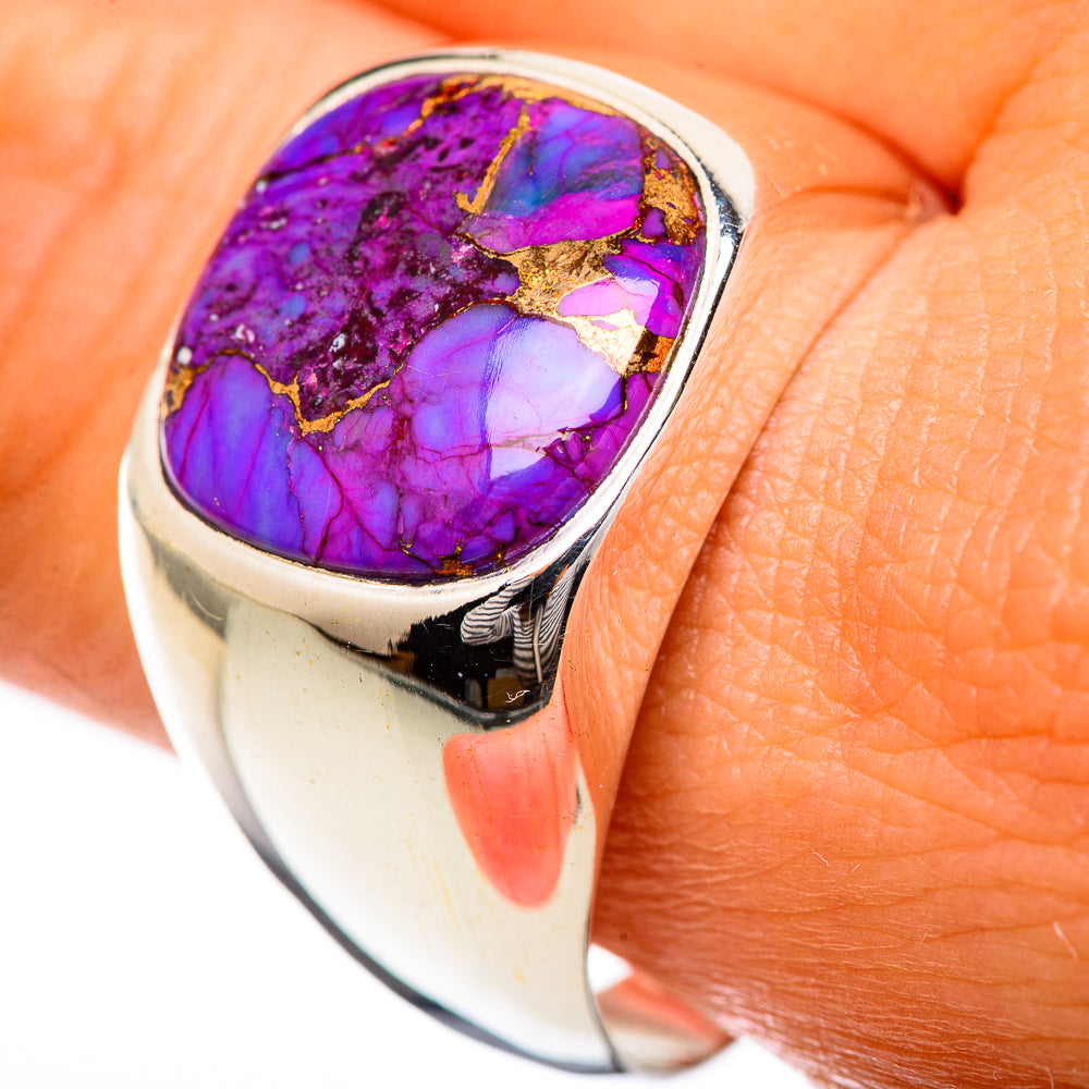 Purple Copper Composite Turquoise Rings handcrafted by Ana Silver Co - RING124812