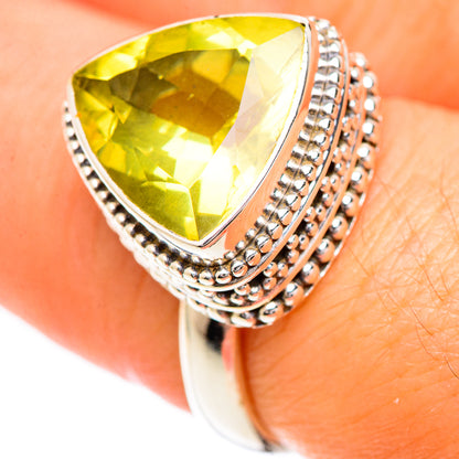 Lemon Quartz Rings handcrafted by Ana Silver Co - RING124819