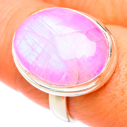 Pink Moonstone Rings handcrafted by Ana Silver Co - RING124835