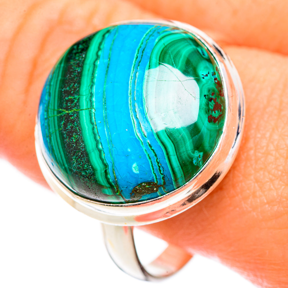 Malachite In Chrysocolla Rings handcrafted by Ana Silver Co - RING124841