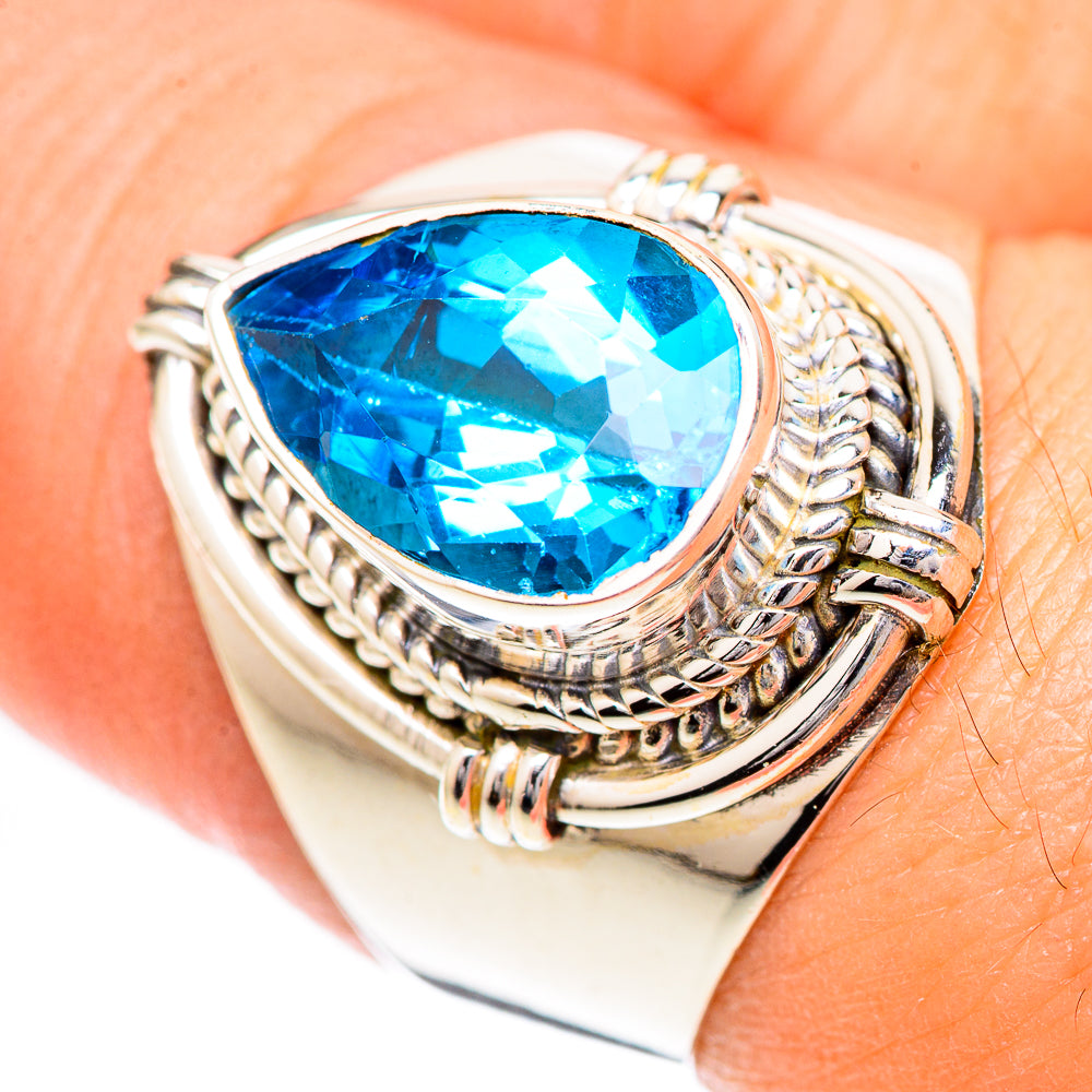 Swiss Blue Topaz Rings handcrafted by Ana Silver Co - RING124851