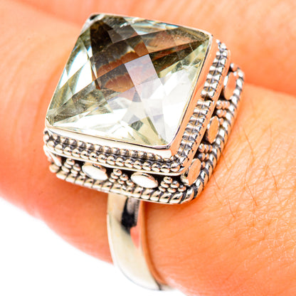 Green Amethyst Rings handcrafted by Ana Silver Co - RING124853