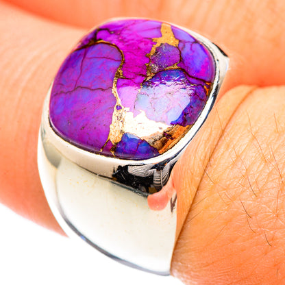 Purple Copper Composite Turquoise Rings handcrafted by Ana Silver Co - RING124859