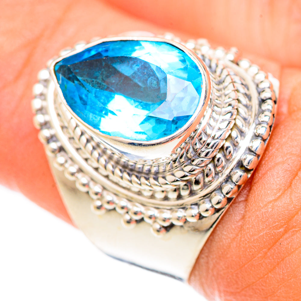 Swiss Blue Topaz Rings handcrafted by Ana Silver Co - RING124871
