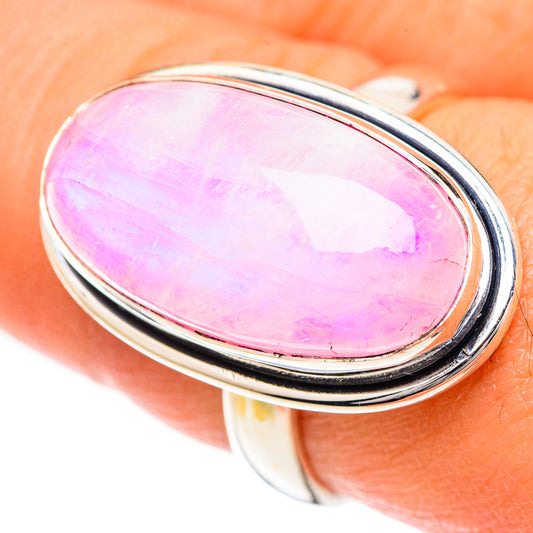Pink Moonstone Rings handcrafted by Ana Silver Co - RING124883