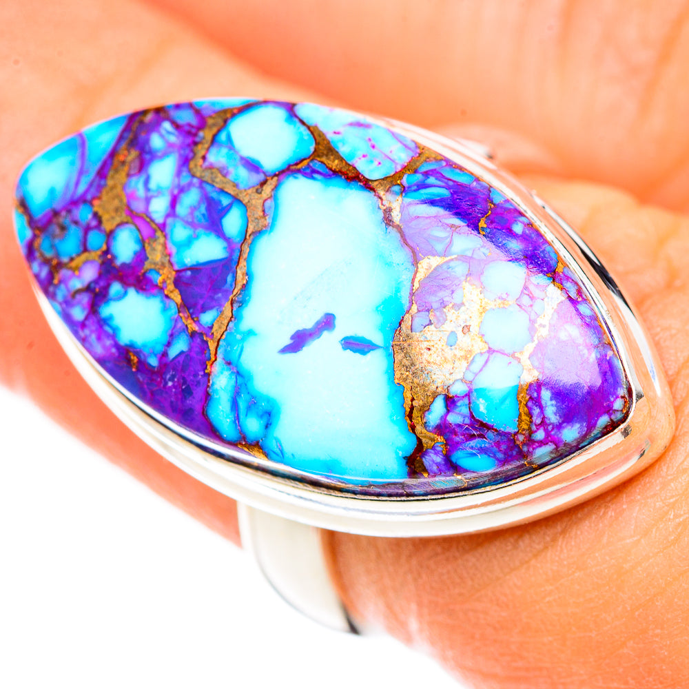 Purple Copper Composite Turquoise Rings handcrafted by Ana Silver Co - RING124884