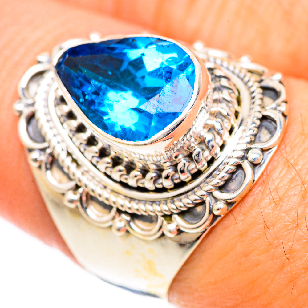 Swiss Blue Topaz Rings handcrafted by Ana Silver Co - RING124896