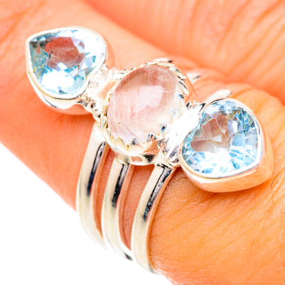 Rainbow Moonstone Rings handcrafted by Ana Silver Co - RING124900