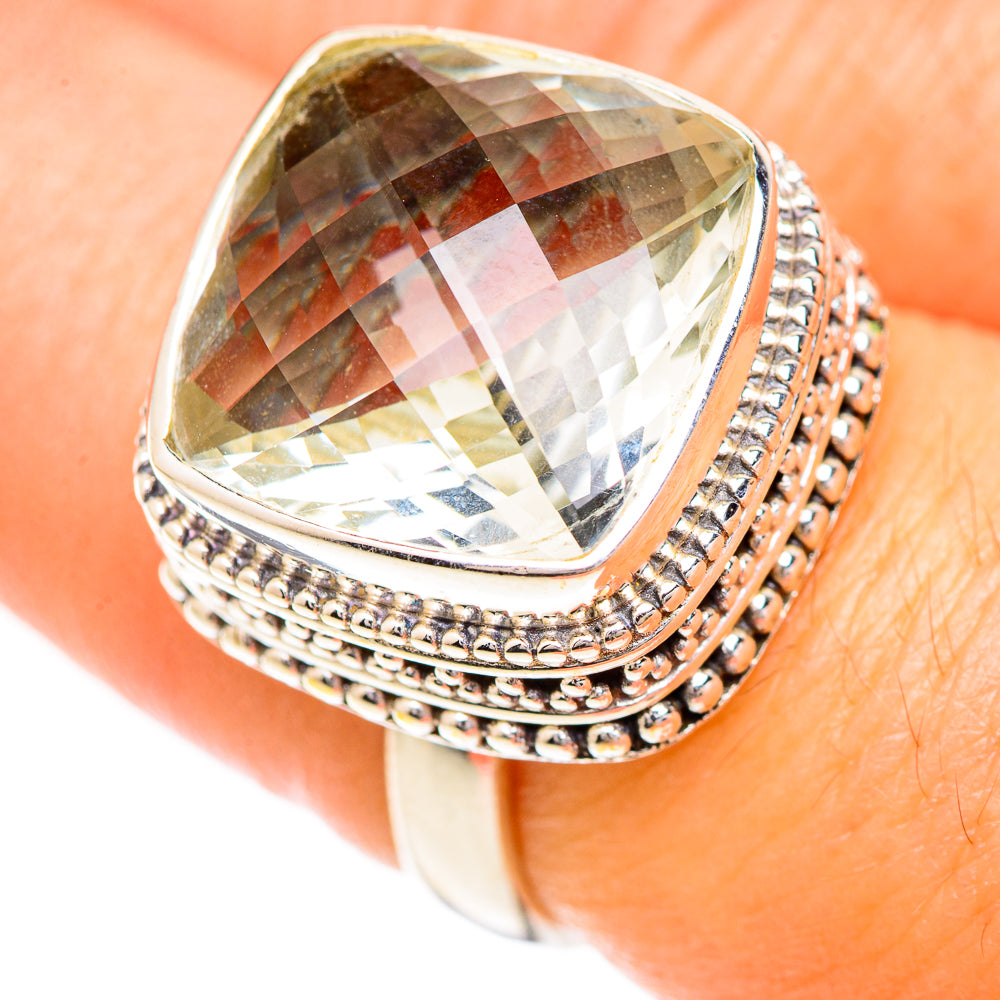 Green Amethyst Rings handcrafted by Ana Silver Co - RING124903