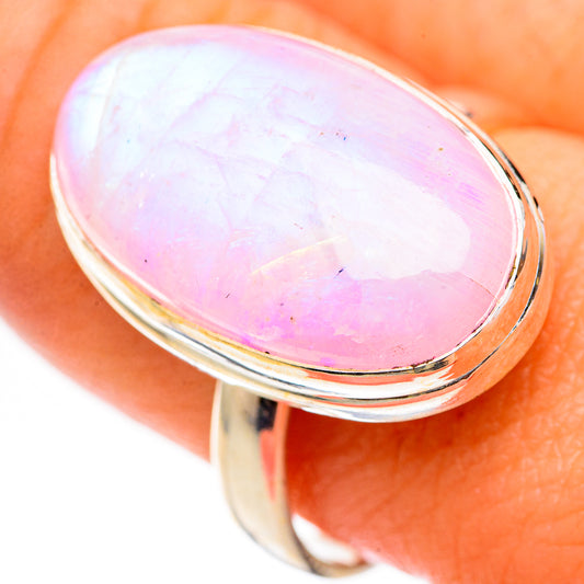 Pink Moonstone Rings handcrafted by Ana Silver Co - RING124906