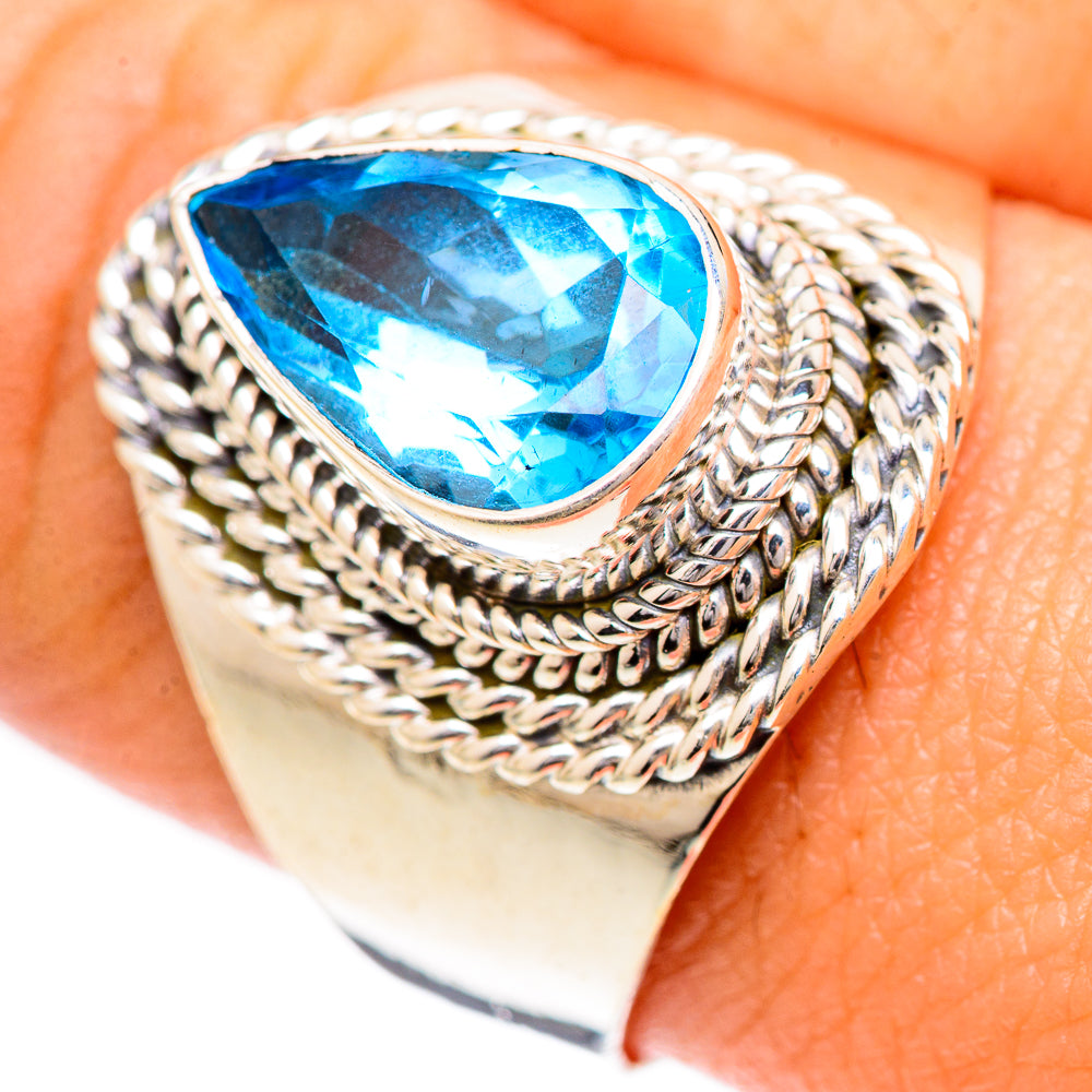Swiss Blue Topaz Rings handcrafted by Ana Silver Co - RING124921
