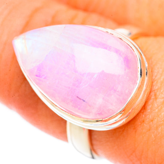 Pink Moonstone Rings handcrafted by Ana Silver Co - RING124929