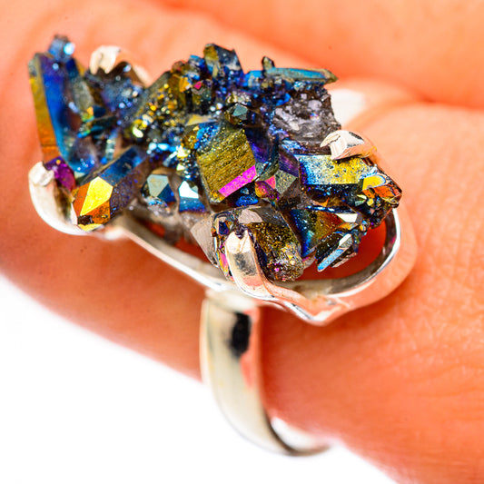 Titanium Sunshine Druzy Rings handcrafted by Ana Silver Co - RING124935