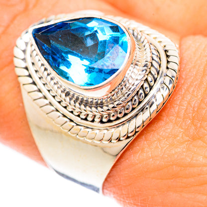 Swiss Blue Topaz Rings handcrafted by Ana Silver Co - RING124939