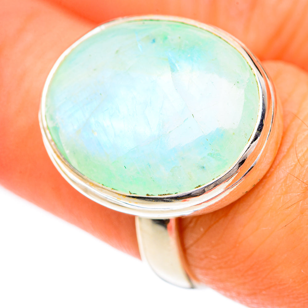 Green Moonstone Rings handcrafted by Ana Silver Co - RING124948