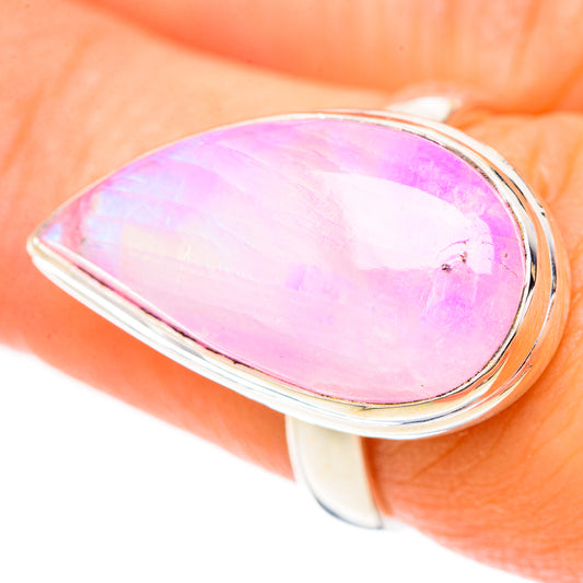 Pink Moonstone Rings handcrafted by Ana Silver Co - RING124949