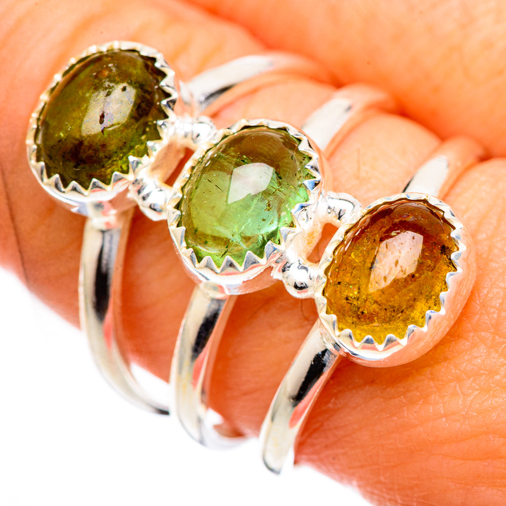 Green Tourmaline Rings handcrafted by Ana Silver Co - RING124953