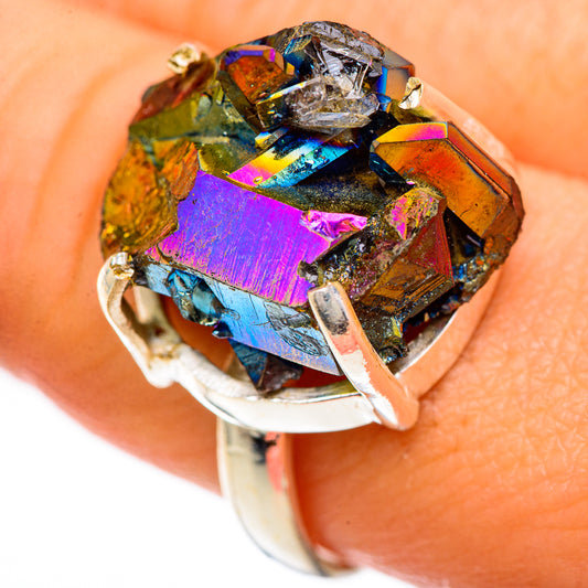 Titanium Sunshine Druzy Rings handcrafted by Ana Silver Co - RING124954