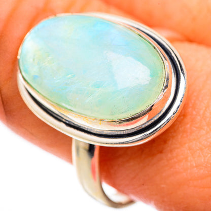 Green Moonstone Rings handcrafted by Ana Silver Co - RING124966