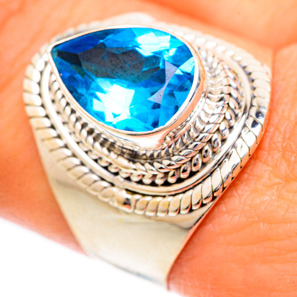 Swiss Blue Topaz Rings handcrafted by Ana Silver Co - RING124976