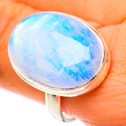 Rainbow Moonstone Rings handcrafted by Ana Silver Co - RING124979