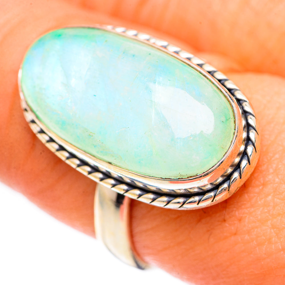 Green Moonstone Rings handcrafted by Ana Silver Co - RING124982