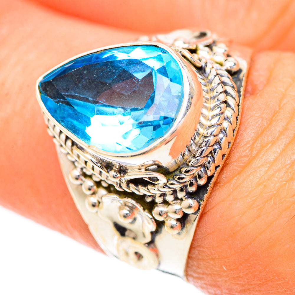 Swiss Blue Topaz Rings handcrafted by Ana Silver Co - RING124989