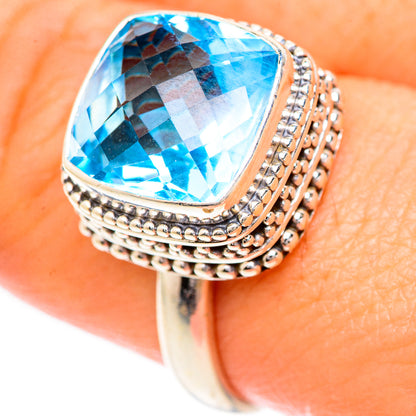 Swiss Blue Topaz Rings handcrafted by Ana Silver Co - RING124991
