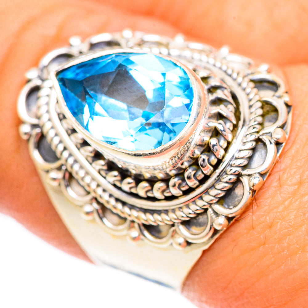 Swiss Blue Topaz Rings handcrafted by Ana Silver Co - RING124994