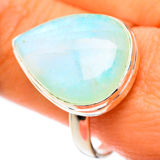 Green Moonstone Rings handcrafted by Ana Silver Co - RING124996