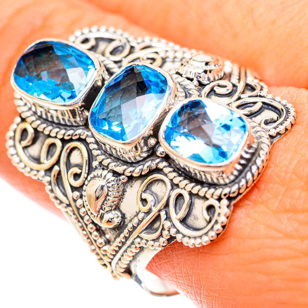 Swiss Blue Topaz Rings handcrafted by Ana Silver Co - RING125014